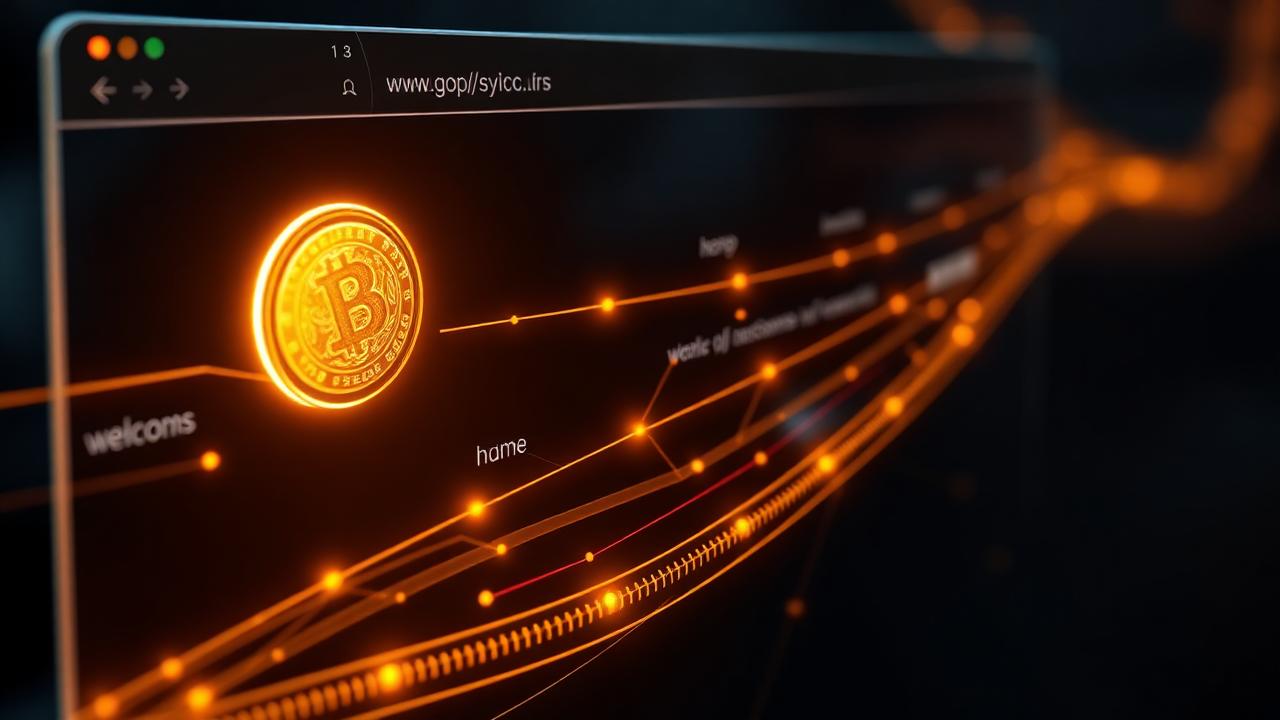 Browser window with a cookie icon and tracking lines connecting to multiple websites