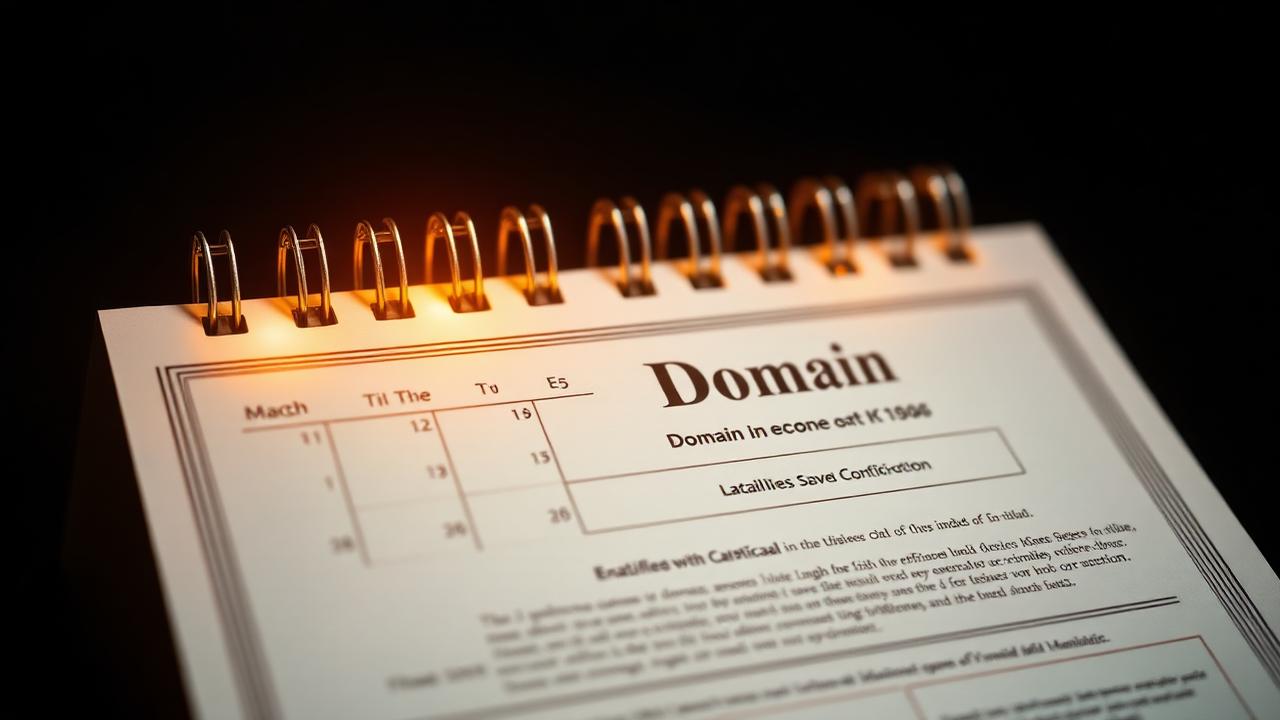 Calendar timeline merging into a domain registration certificate