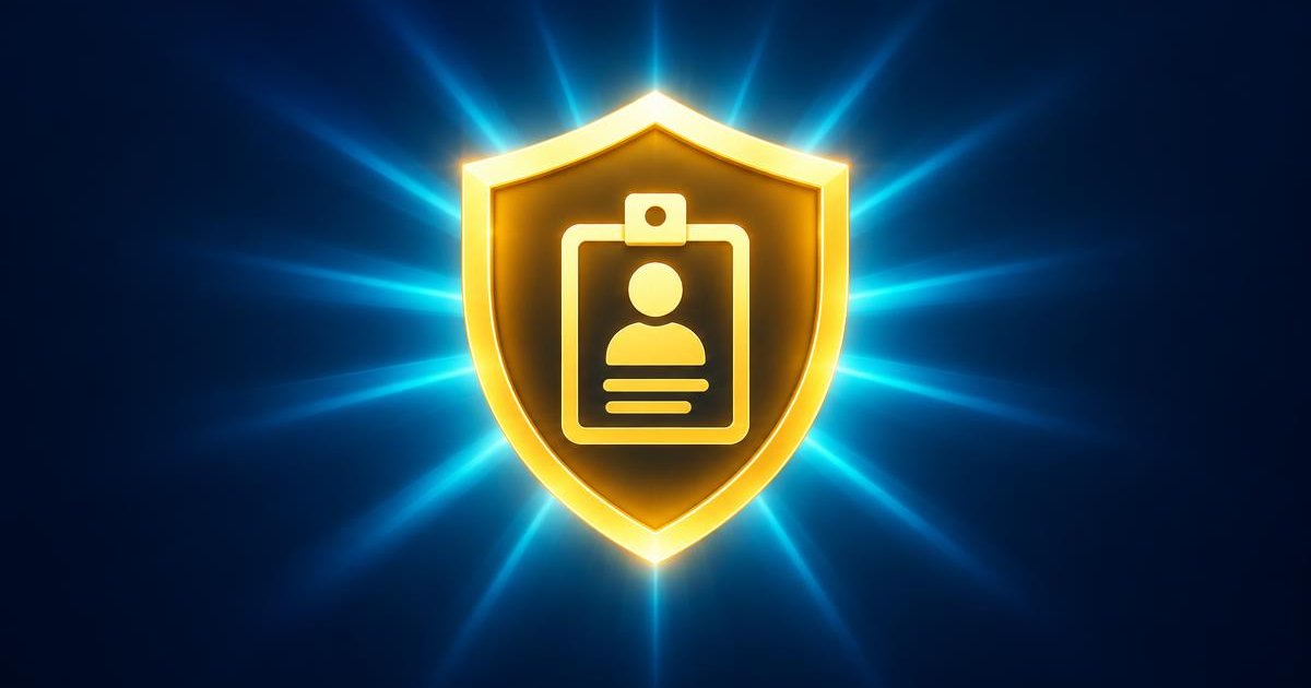 Thumbnail of a glowing gold shield holding an ID badge, for the best identity theft protection 2026 comparison