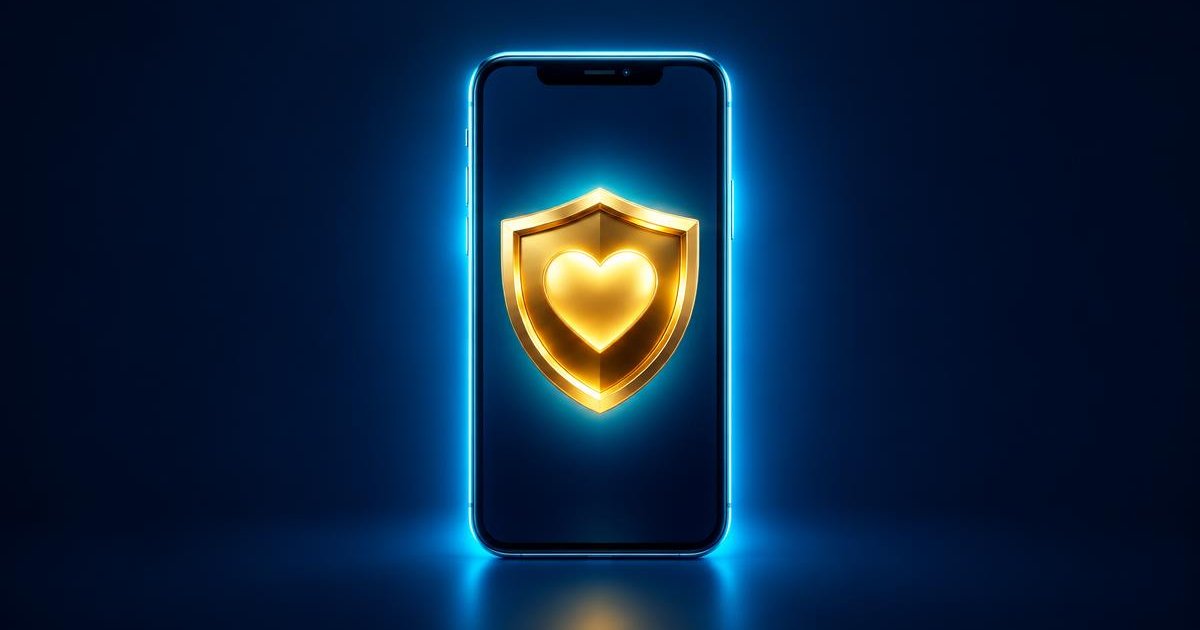Thumbnail of a phone showing a gold heart shield, for the best parental control app 2026 guide