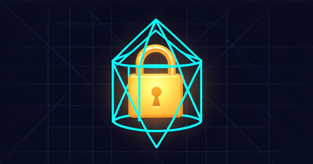 Thumbnail of a golden padlock enclosed in a glowing cyan lattice cage, representing post-quantum encryption